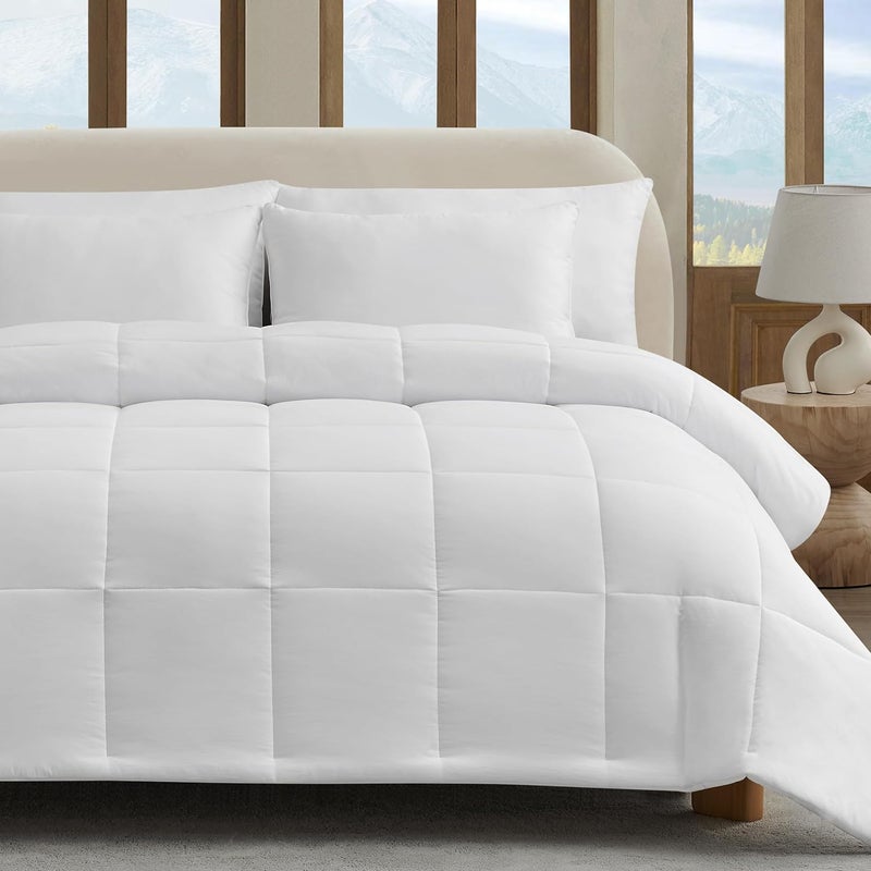 UGG Devon Full/Queen Comforter Duvet Insert Ultra-Soft Box Quilted for All Seasons Cozy Bedding Set for Room, Kids, or Guest Rooms – Hotel Style Washable Fluffy Comforter Full/Queen, Bright White - Image 4